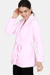 Zivame Fluffy Fur Knit Poly Wrap Top - Candy Pink — thumbnail 2